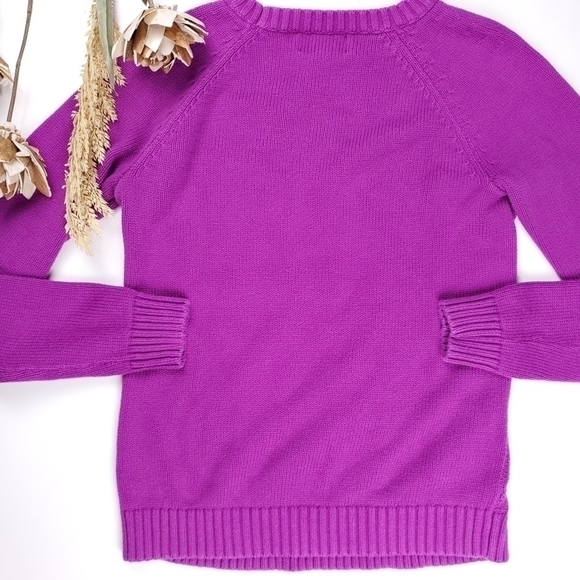 Lands End Purple Thick Knit Sweater Sz S ( 6 - 8 ) - Picture 12 of 13